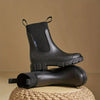 Women's Ankle Boots – Ribbed Knit Cuff