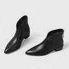 Women's Faux Leather Side Zip Ankle Boots – V-Cut Topline