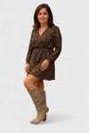 Women's Suede Side Zip Knee High Boots – Perforated Slouchy Shaft