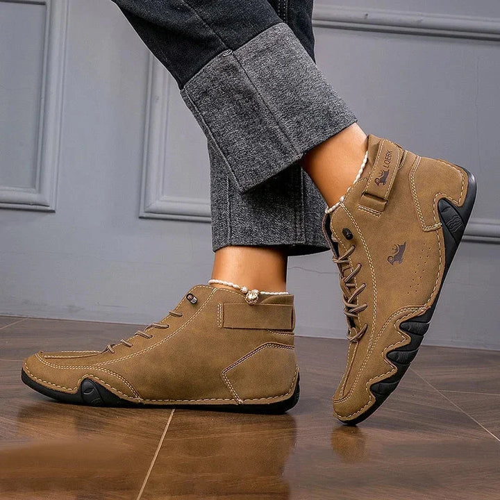 Women's Suede Lace-Up Ankle Boots – Wavy Rubber Sole