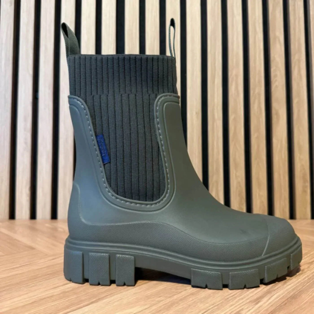 Women's Ankle Boots – Ribbed Knit Cuff