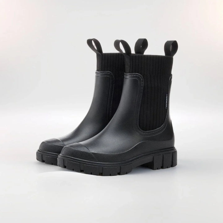 Women's Ankle Boots – Ribbed Knit Cuff