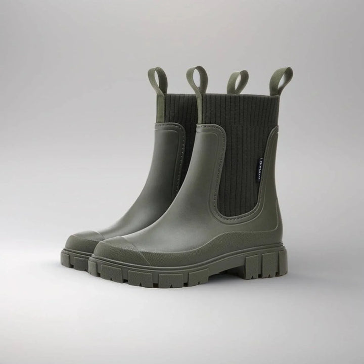 Women's Ankle Boots – Ribbed Knit Cuff