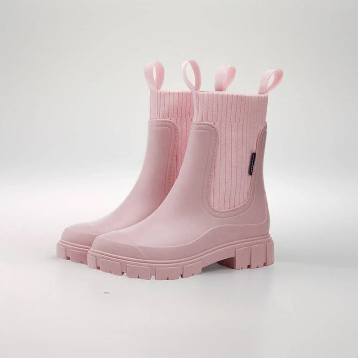 Women's Ankle Boots – Ribbed Knit Cuff