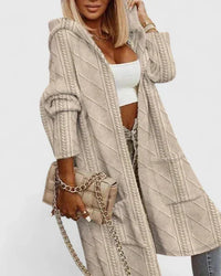Women's Cable Knit Open-Front Cardigan