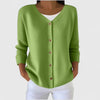 Women's Knit Button-Front V-Neck Cardigan – Ribbed Texture