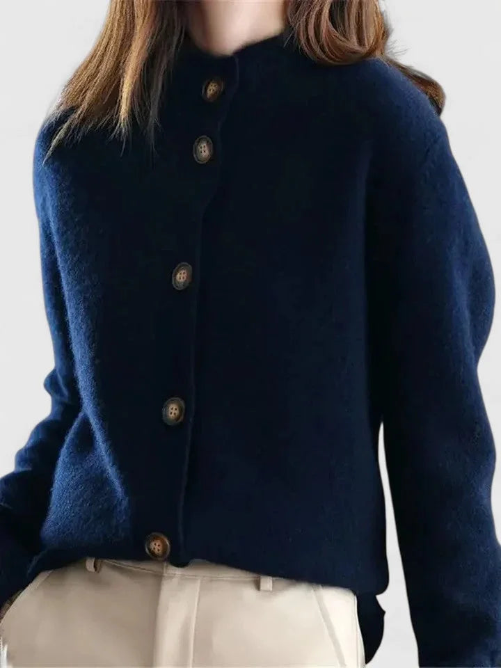 Women's Knit Button-Front Collared Cardigan – Soft Stand