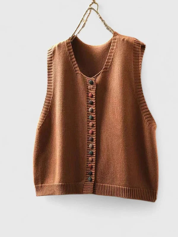 Women's Multi-Coloured Knit Button-Front Cardigan