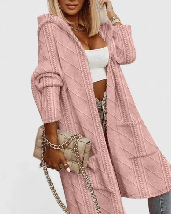 Women's Cable Knit Open-Front Cardigan