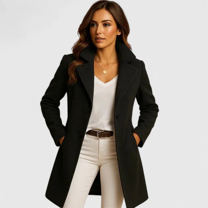 Women's Button-Front Coat – Classic Lapels