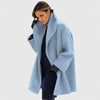 Women's Button-Front Shawl Collar Wool Coat