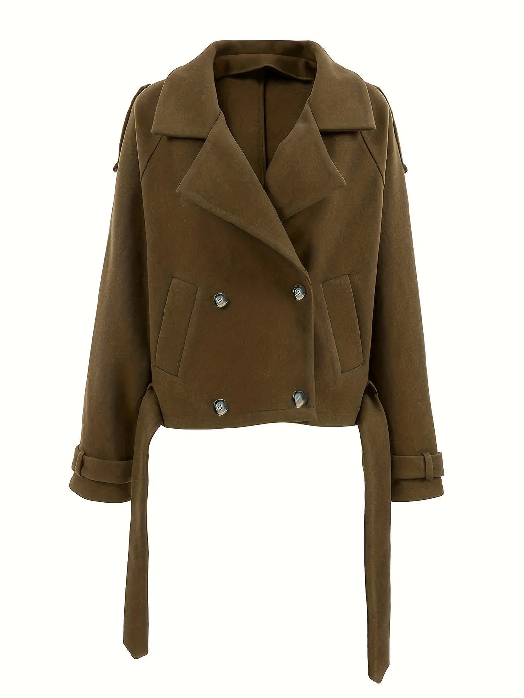Women's Peacoat Cropped Oversized Wool