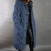 Women's Oversized Hooded Cable-Knit Longline Cardigan