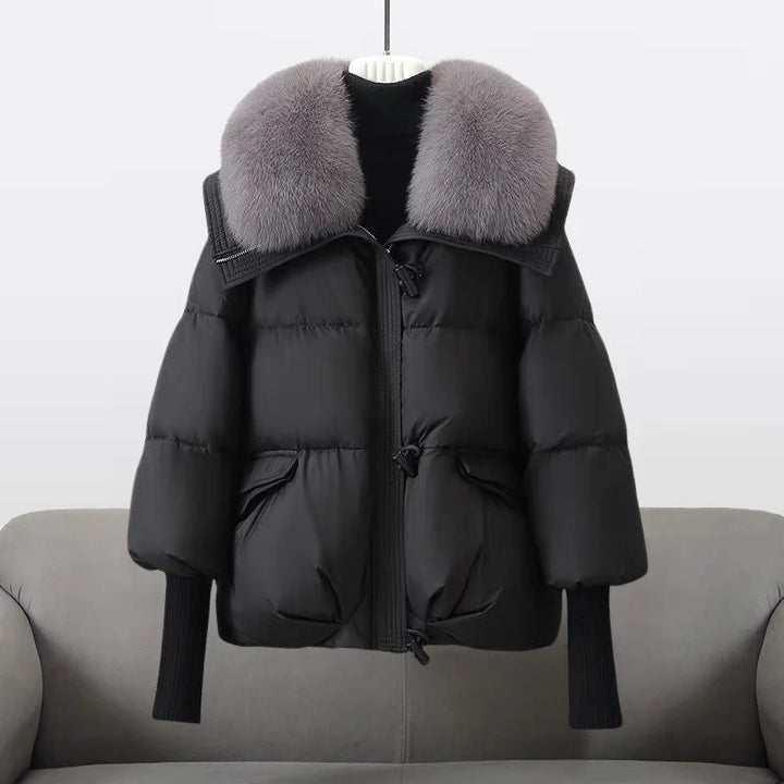 Women's Faux Fur Collar Hooded Oversized Puffer Jacket