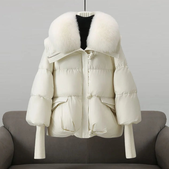 Women's Faux Fur Collar Hooded Oversized Puffer Jacket
