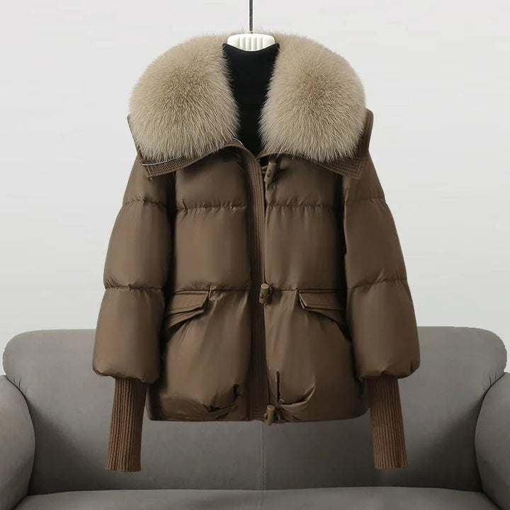 Women's Faux Fur Collar Hooded Oversized Puffer Jacket