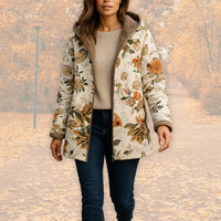 Women's Floral Zip-Up Hood Jacket – Reversible Print