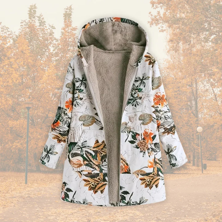 Women's Floral Zip-Up Hood Jacket – Reversible Print