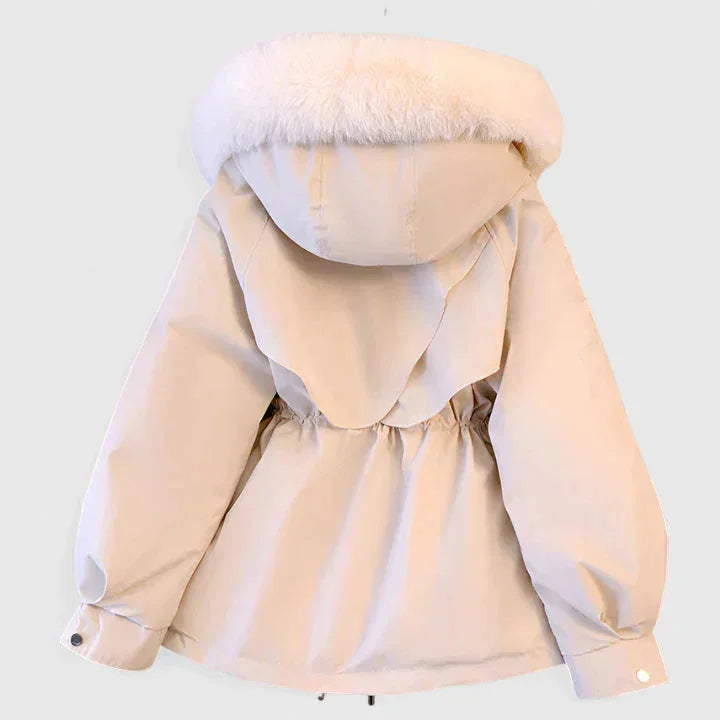 Women's Zip-Up Faux Fur Hood Parka – Trim