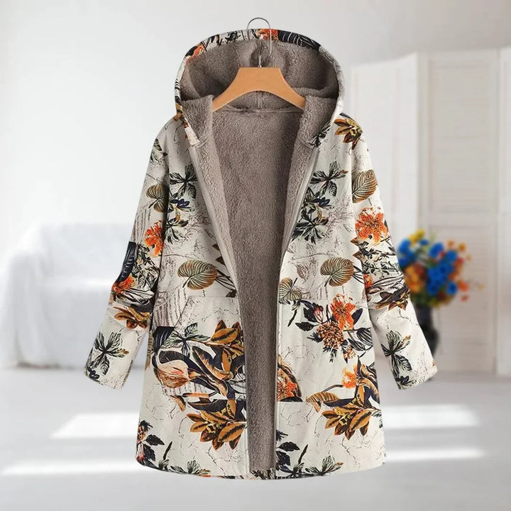 Women's Floral Zip-Up Hood Jacket – Reversible Print