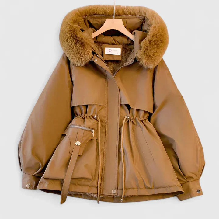 Women's Zip-Up Faux Fur Hood Parka – Trim
