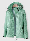 Women's Zip-Up Hood Jacket – Leaf Pattern