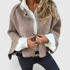 Women's Wool Button-Front Stand Collar Jacket – Wide Cuffs