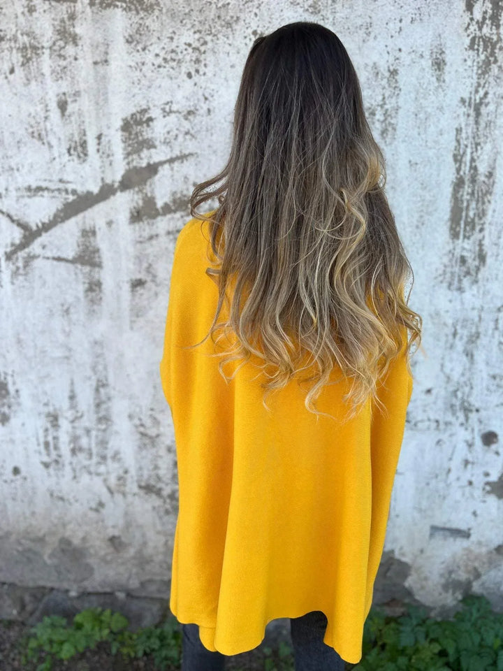 Women's Knit V-Neck Jumper – Oversized Tunic Fit