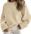 Women's Knit Crew Neck Jumper – Wide Ribbed Cuffs