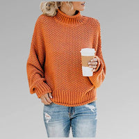 Women's Knit Roll Neck Jumper – Dropped Shoulder Sleeves