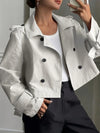 Women's Cropped Peacoat Double Breasted Cotton