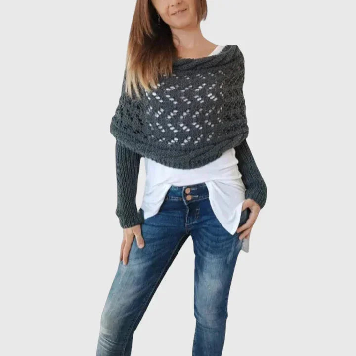 Women's Knit Jumper – Open-Weave Pattern