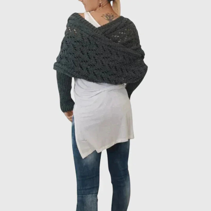 Women's Knit Jumper – Open-Weave Pattern