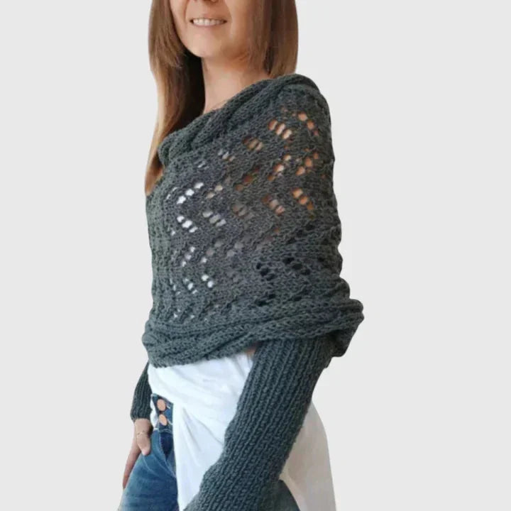 Women's Knit Jumper – Open-Weave Pattern