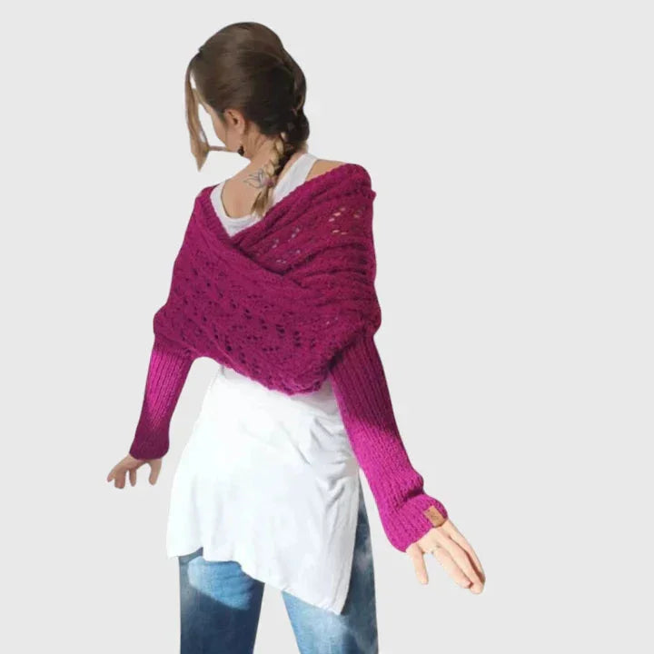 Women's Knit Jumper – Open-Weave Pattern
