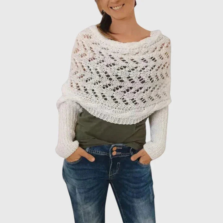 Women's Knit Jumper – Open-Weave Pattern