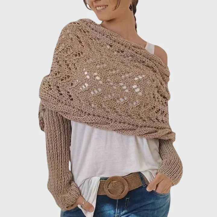 Women's Knit Jumper – Open-Weave Pattern