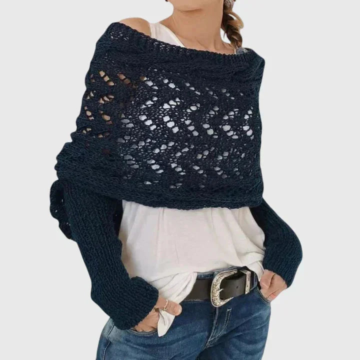 Women's Knit Jumper – Open-Weave Pattern