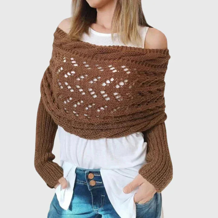 Women's Knit Jumper – Open-Weave Pattern