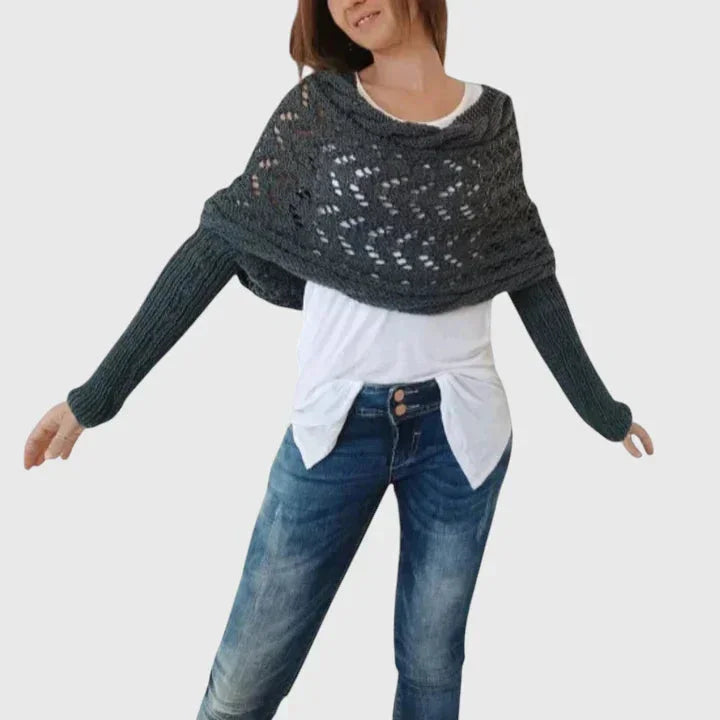 Women's Knit Jumper – Open-Weave Pattern