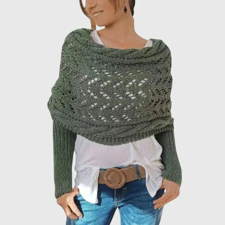 Women's Knit Jumper – Open-Weave Pattern
