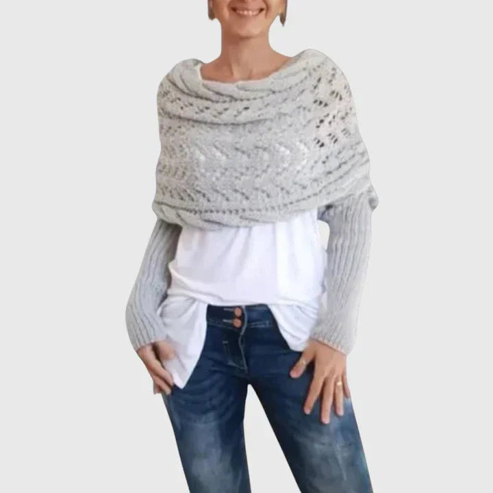 Women's Knit Jumper – Open-Weave Pattern