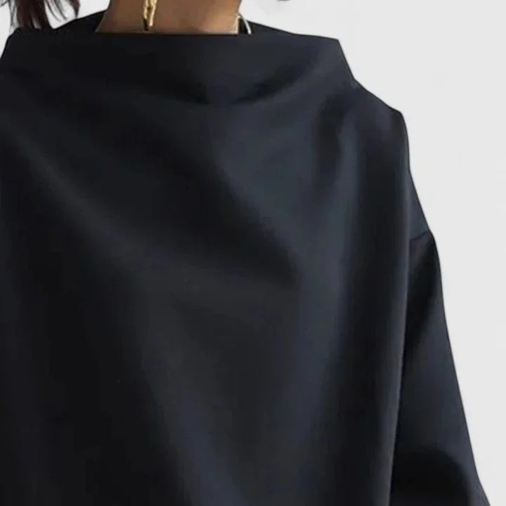 Women's Stand Collar Sweatshirt – Loose Draped