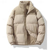 Stand-Collar Padded Jacket with Full Zip and Front Pockets