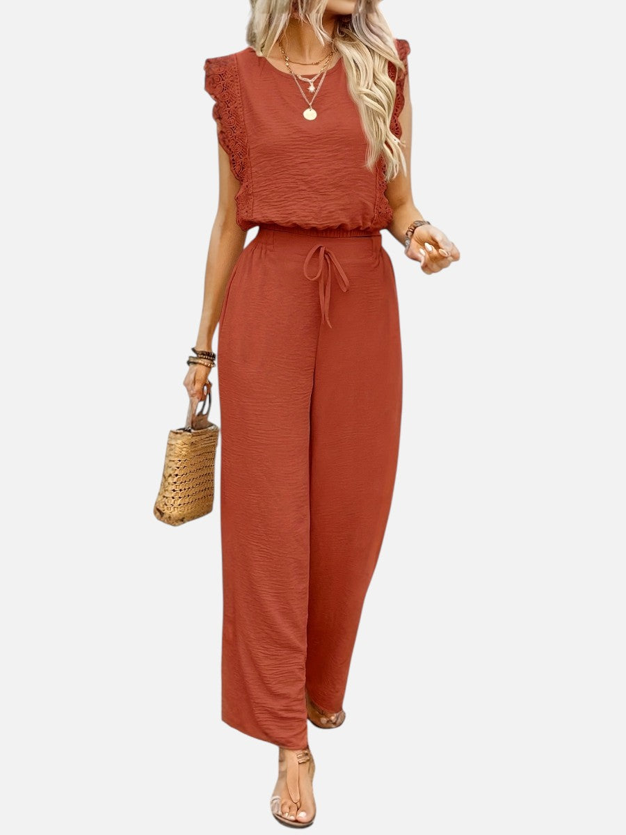 Women's Two Piece Outfit Set – Relaxed Top & Wide Leg Trousers in Light Green | Invictora.com