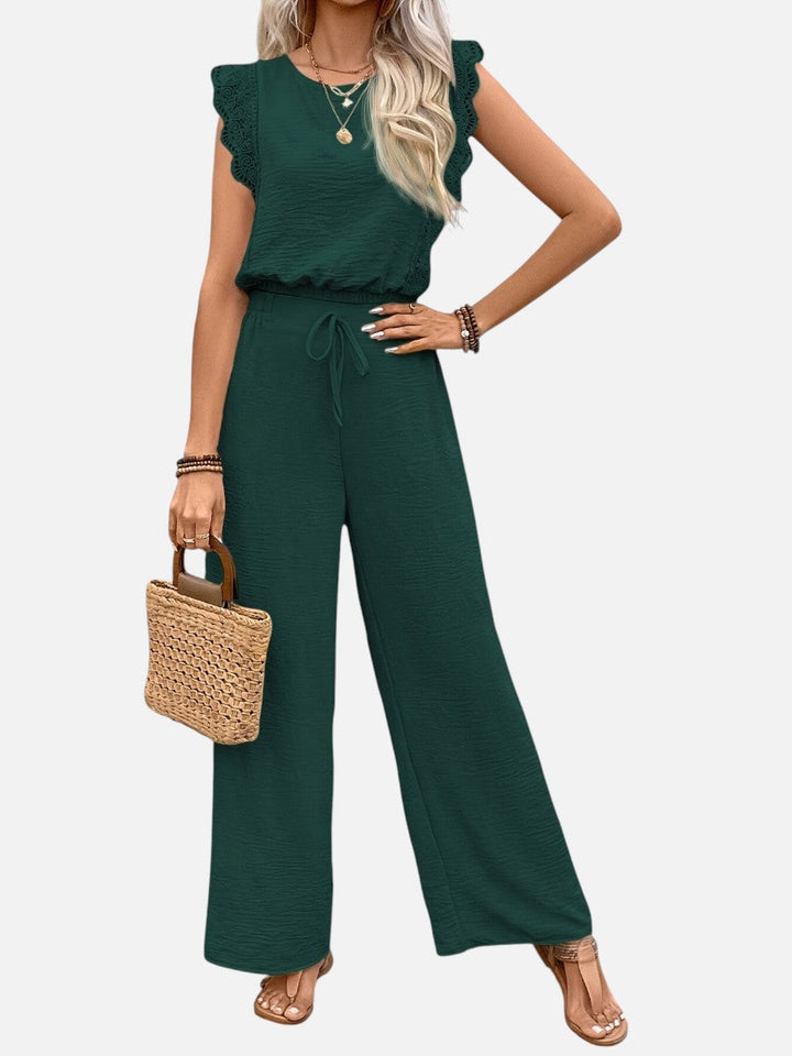 Women's Two Piece Outfit Set – Relaxed Top & Wide Leg Trousers in Rust | Invictora.com