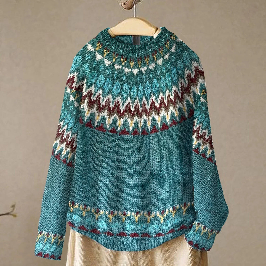 Women's Knitted Fair Isle Crew-Neck Jumper