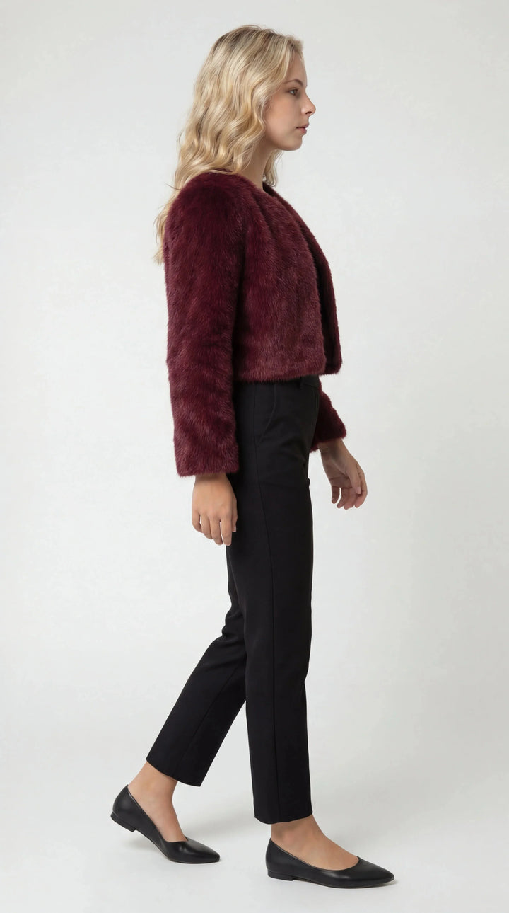 Women's Faux Fur Jacket Cropped Shrug