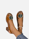 Women's Comfort Strap Heels - Glossy Leather Look Style product image | Invictora.com