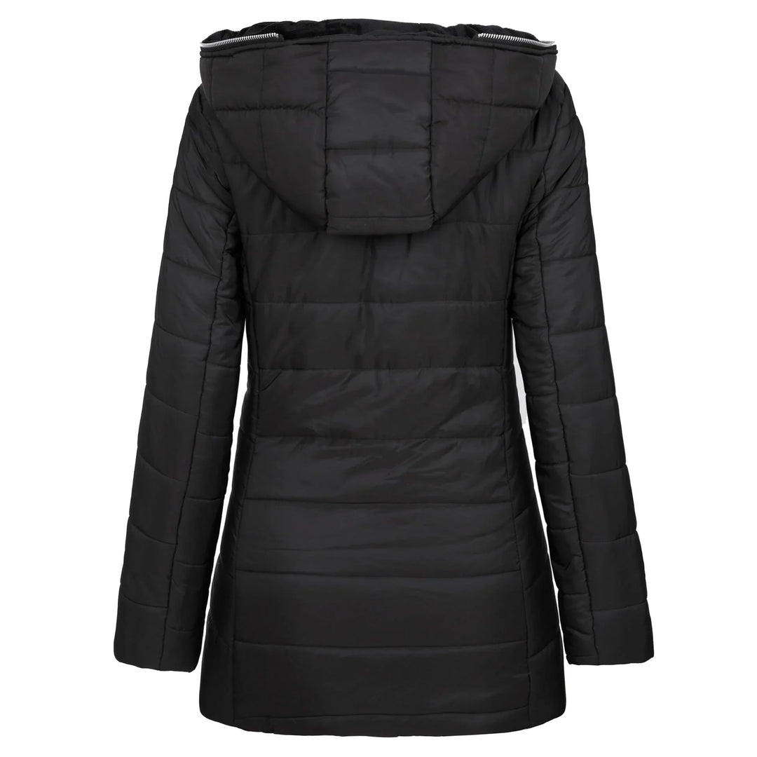 Women's Fitted Hooded Quilted Puffer Jacket – Fleece Lining